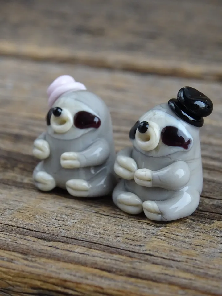 SLOTH GIFTS Sloth figurine Sloth ornament I love you Engagement ornament Couples ornament Baby sloth Glass sloth tiny