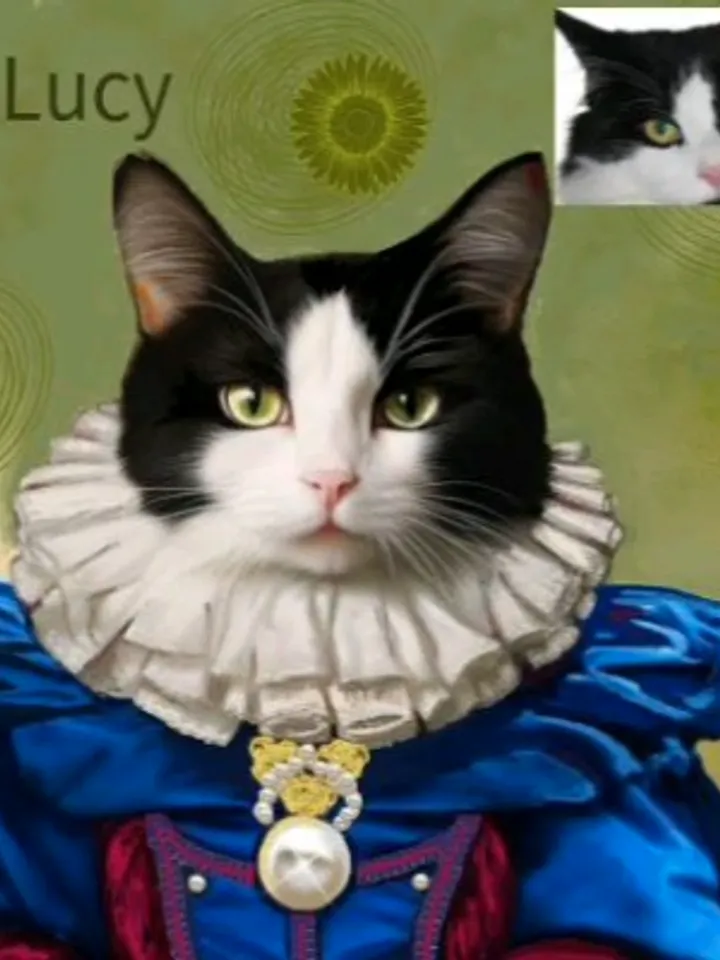 Renaissance cat portrait, Royal Pet Portrait, Personalized portrait, Digital Download