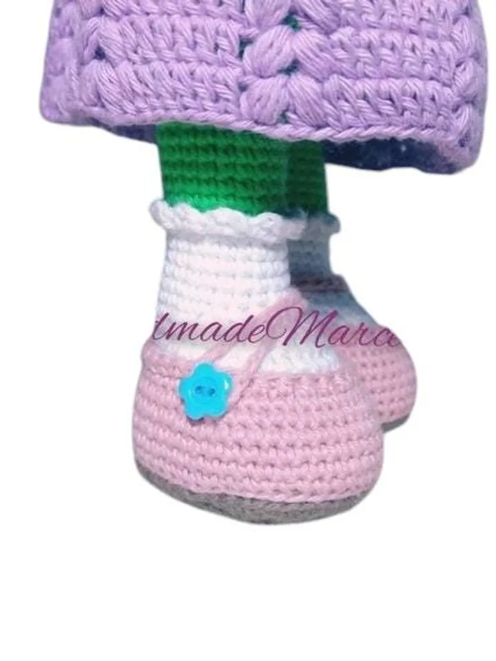 Princess Charlotte Crochet Doll โ 33 cm Handmade Amigurumi โ Articulated Cotton Doll with Flower Crown & Bunny โ Gift for Girls