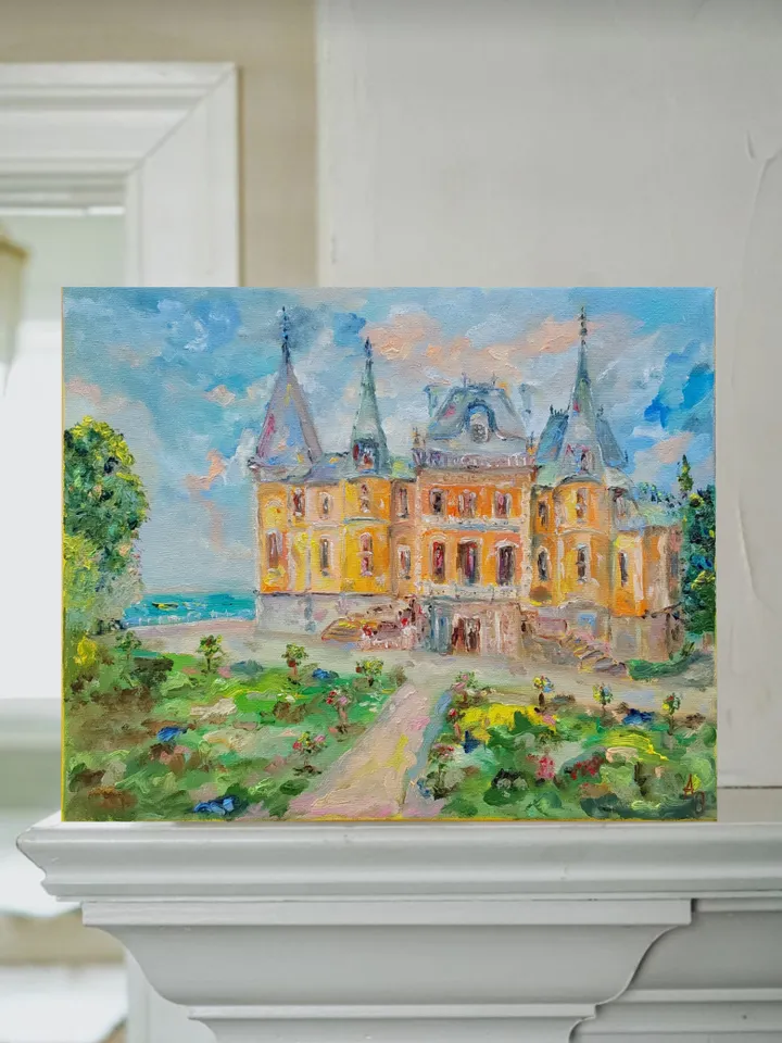 Oil painting on canvas "Massandra Palace" 40x30cm (16x12 inch)