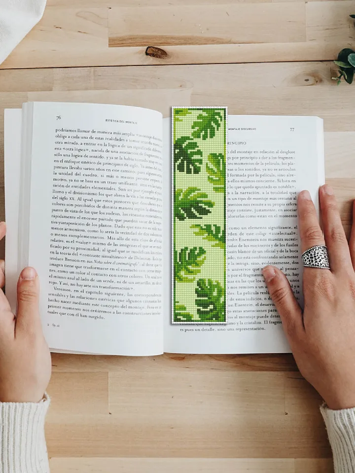 Bookmark cross stitch pattern digital PDF Handmade bookmark embroidery beginners Instant download Floral ornament Gift for book lover #B9
