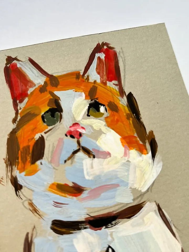 Cat Painting Original Animal Artwork acrylic Painting Small Art