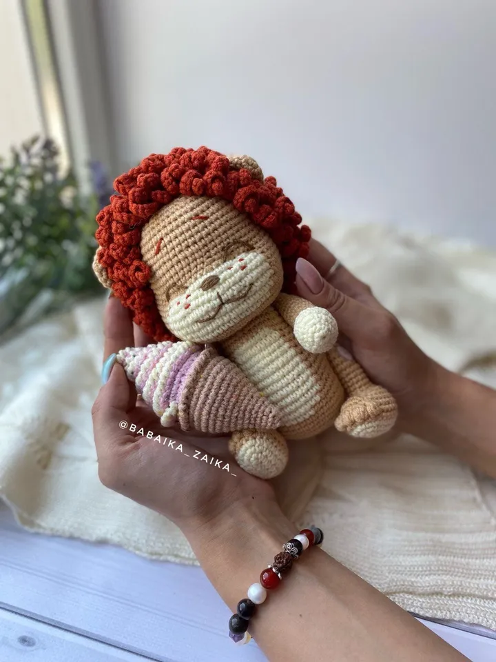 PDF Crochet Pattern Baby Lion and Ice Cream Amigurumi lion pattern Crochet ice cream Cute lion pattern Amigurumi animal Crochet animal