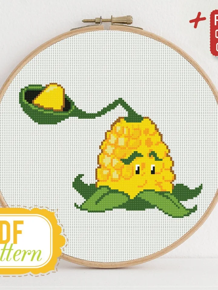 Cross stitch pattern Kernel-Pult Cross stitch pattern Plants vs Zombies PDF Format Instant Download Home decor Modern