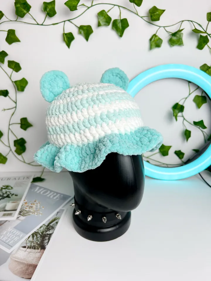 Crochet Cute Bear Bucket Hat