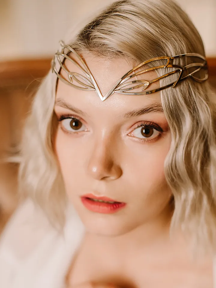 Jewelry for modern elves and fairies Elven style diadem bridal tiara art nouveau circlet Fantasy Fairy Wedding Veronika