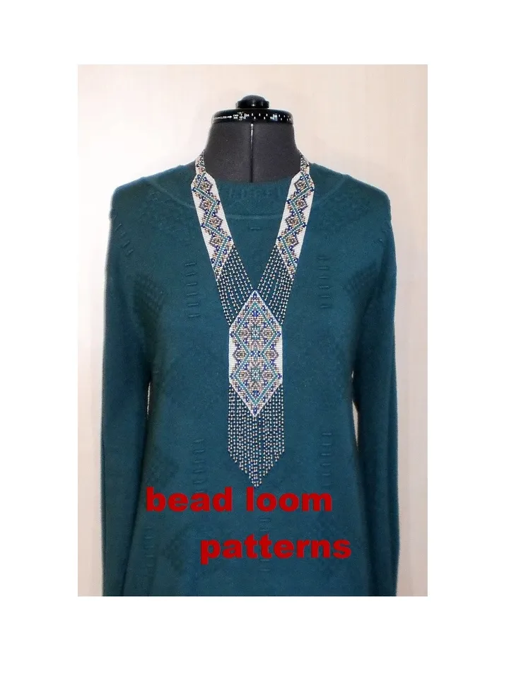 Bead loom patterns, schemes for a Gerdan-Split-Loom Necklace, Beading Loom only Pattern, Instant Download, PDF