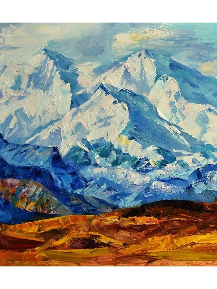 Mountains Painting Landscape Original Art Small Artwork Nature Plein Air Nature