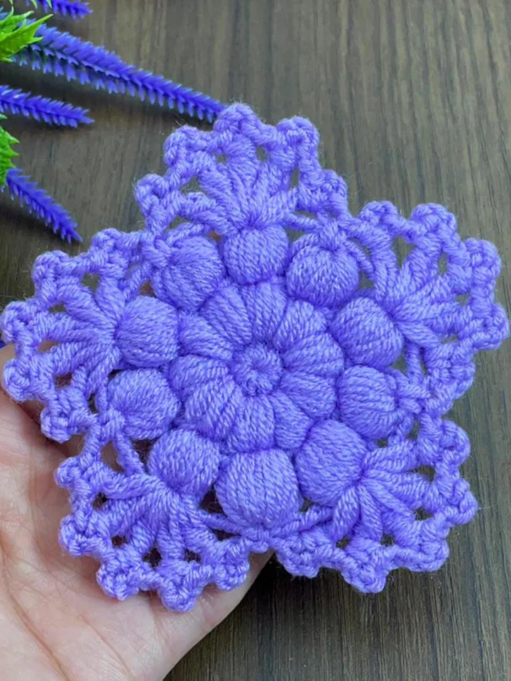 Crochet Rosette Flower Lace Motif Pattern PDF, Vintage-Inspired Floral Tutorial, DIY Coaster, Appliqué, or Home Decor