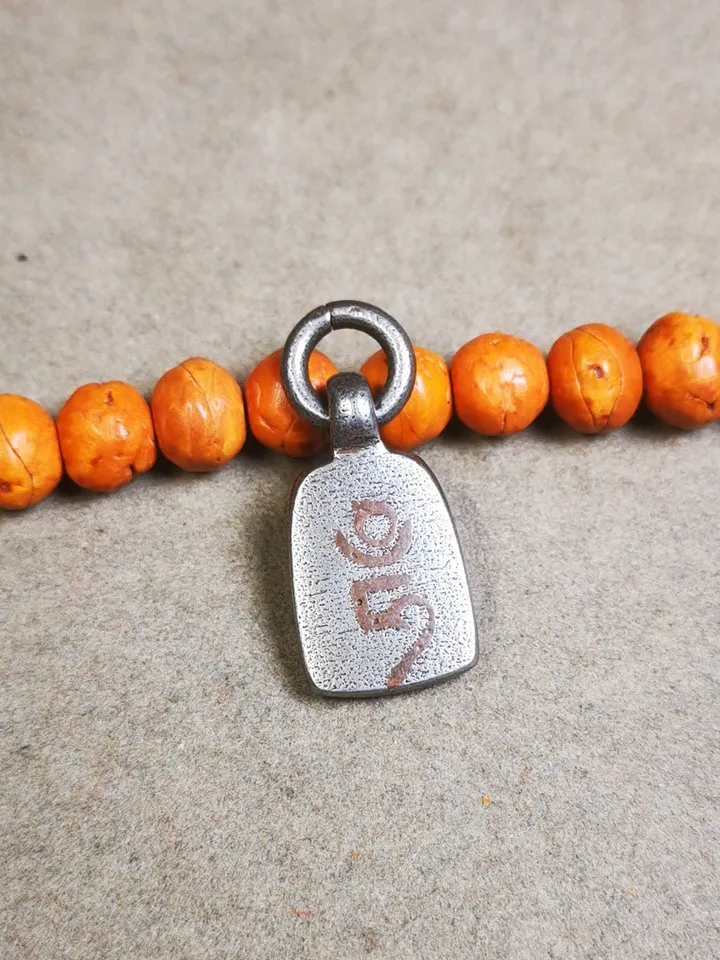 Gandhanra Handmade Tibetan Mala Pendant,Small Shankha Conch Amulet for Prayer Beads,Bag Hanging,0.94" × 0.5"