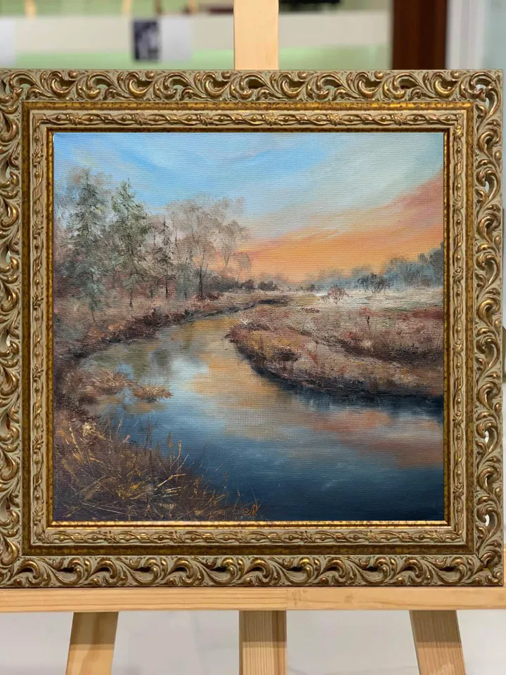 Landscape Original Painting Autumn Oil Wall Art Forest Artwork