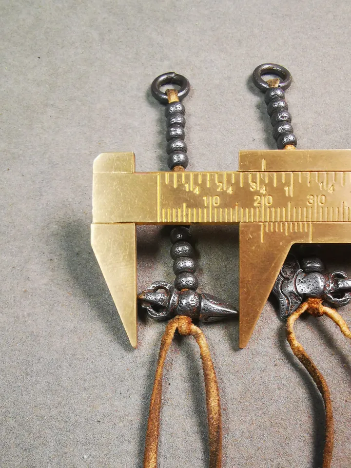 Gandhanra Handmade Tibetan Buddhist Mala Counters,Prayer Bead Counters,with Kartika and Kila Pendant,Made of  Cold Iron