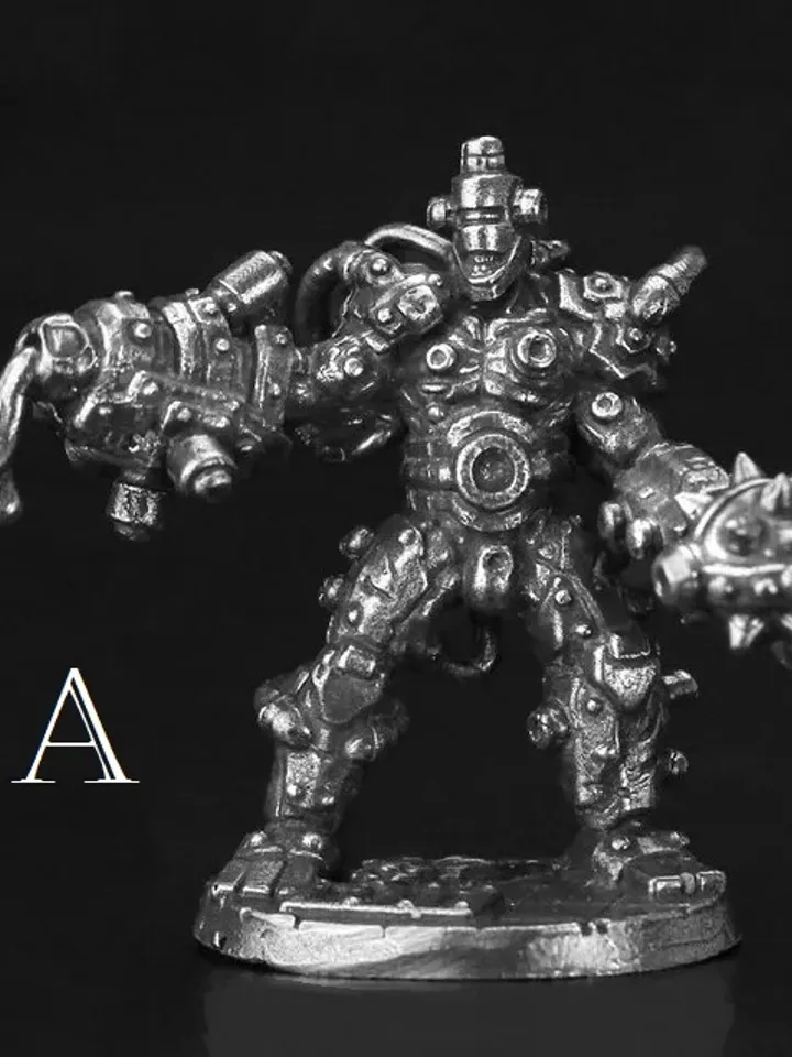 Mechanical Reanimator, copper miniatures, tabletop wargaming fantasy miniature figures.