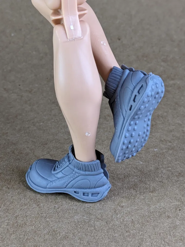 Gray lace-up boots for wide feet for 1/6 scale male dolls