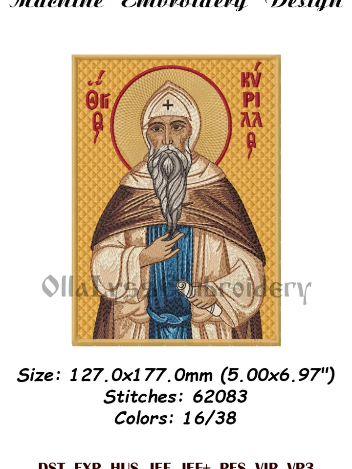 Saint Cyril embroidery design