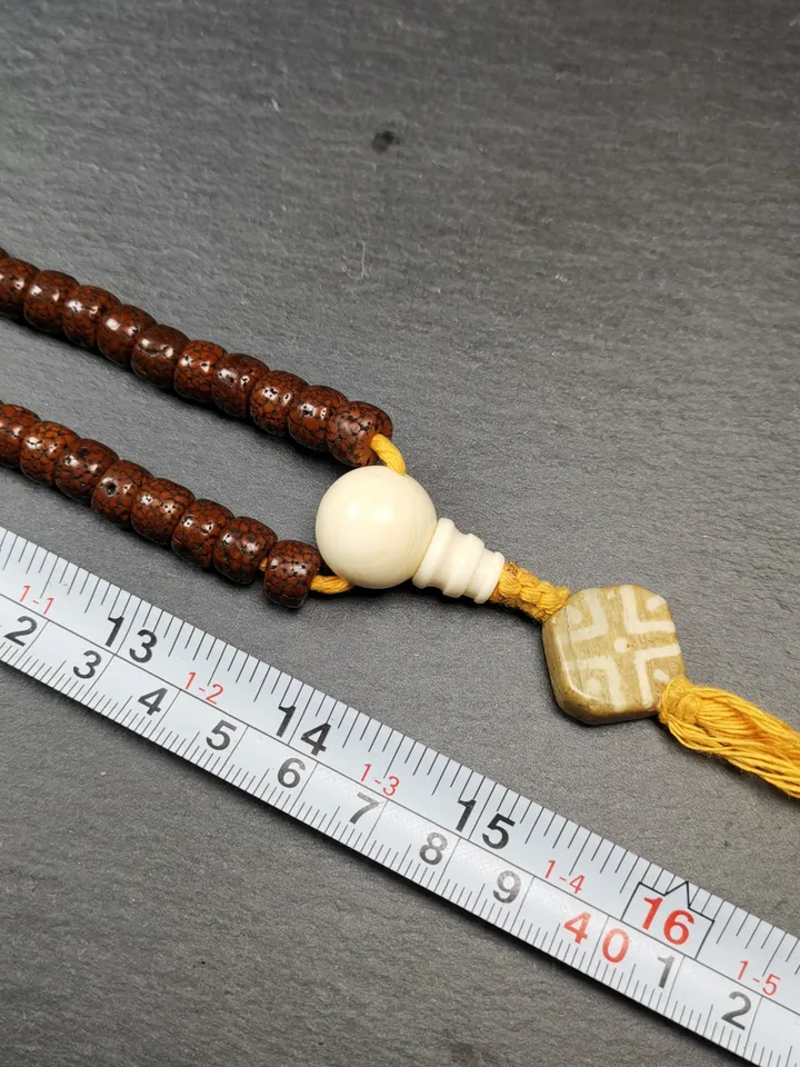 Gandhanra Old Tibetan Mala, 108 Lotus Seed Prayer Beads Necklace,30"