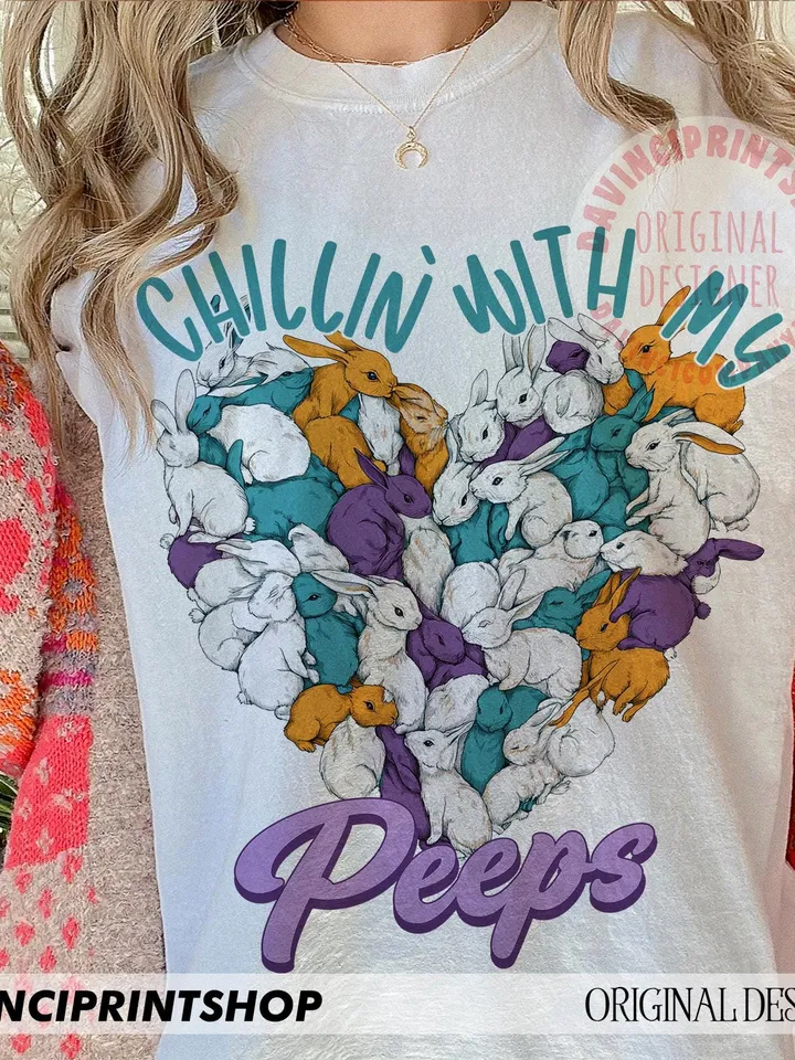 Chillin With My Peps Easter Png, Bunny Easter png, Funny Easter png, Happy Easter png, Easter Bunnies png, Easter png, Sublimation design