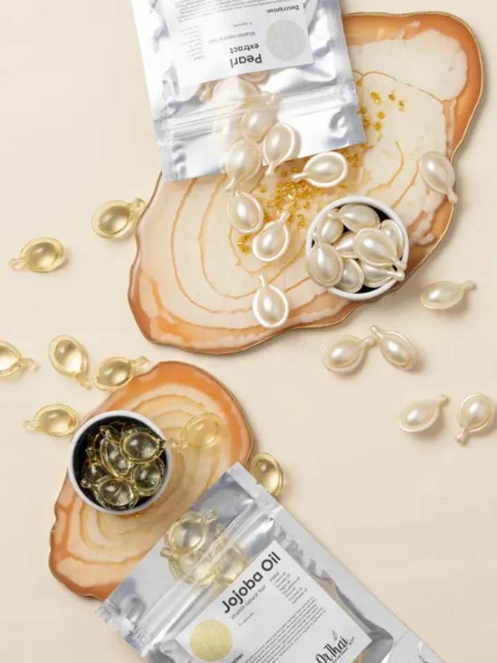 Vitamins for hair with oil and pearl extract