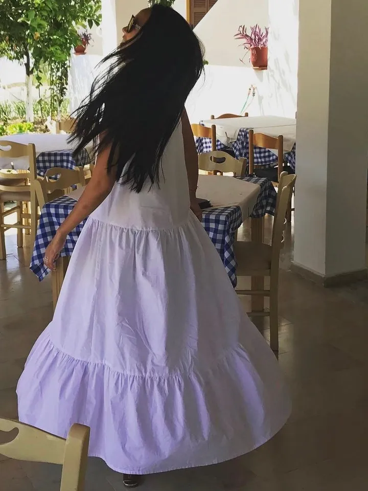 Long Cotton Oversized Summer White Dress | Pink Dress Long | Resort Wear Dress | Elegant Summer Loose Dress | Classy Summer Dress Big