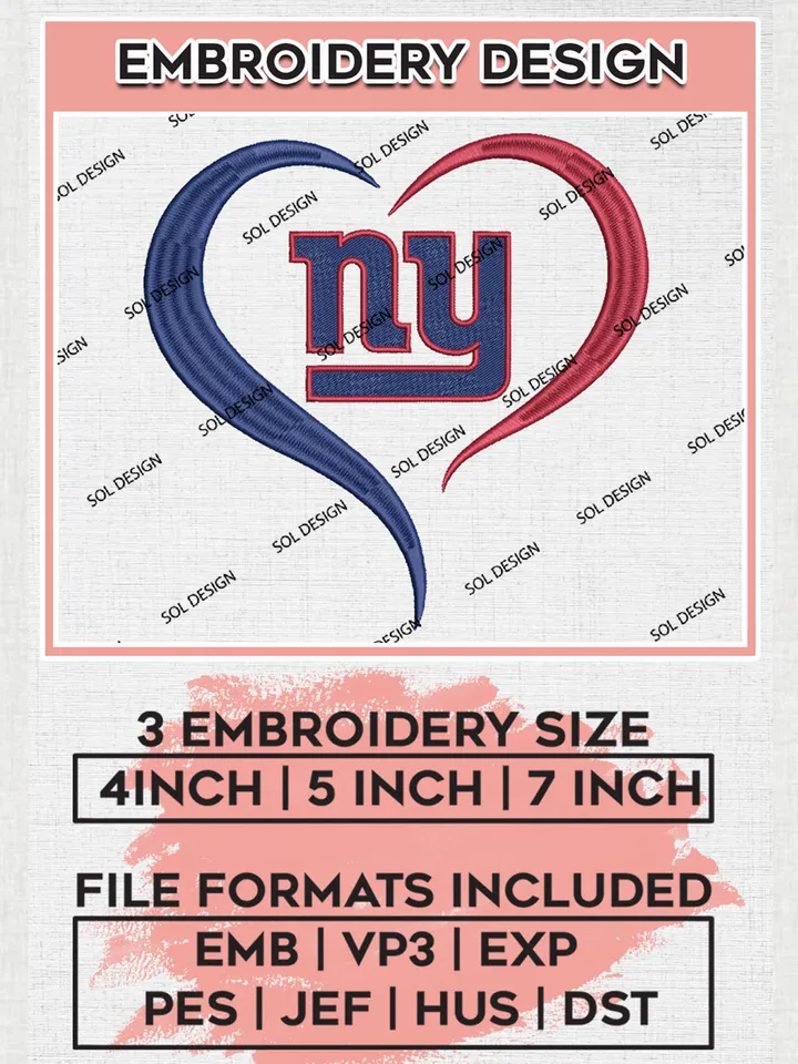 New York Giants Machine Embroidery Designs, NFL Giants, NFL Logo Embroidery Files, NFL New York Giants Machine Embroidery Design, Digital Download