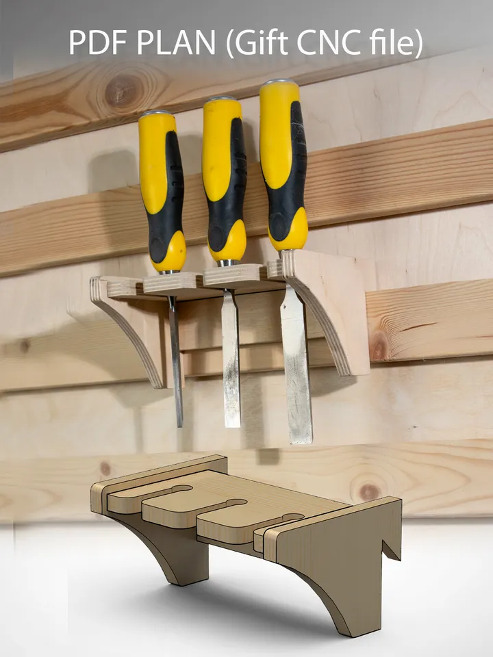 CHISEL Rack Plans (PDF, SVG) for Workshop – DIY French Cleat Storage System