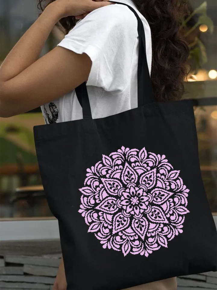 Flower mandala cross stitch pattern PDF download, Simple mandala pattern digital PDF, Monochrome cross stitch chart, Mandala ornament #M243