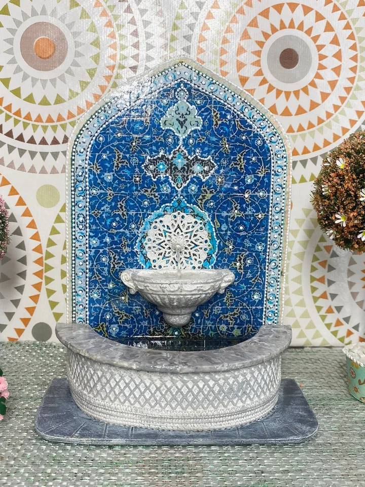 Fountain wall for a doll house. Doll mini. 1:12. Fountain for the puppet garden.
