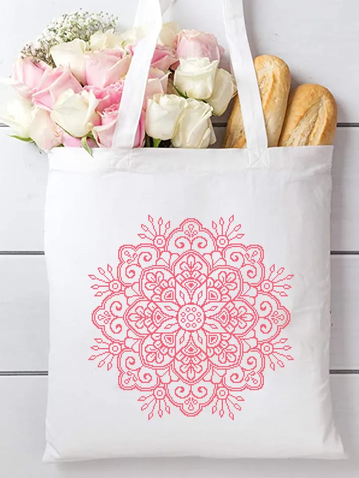Flower mandala cross stitch pattern PDF download Mandala ornament cross stitch chart, Simple mandala pattern digital PDF for beginner #M275