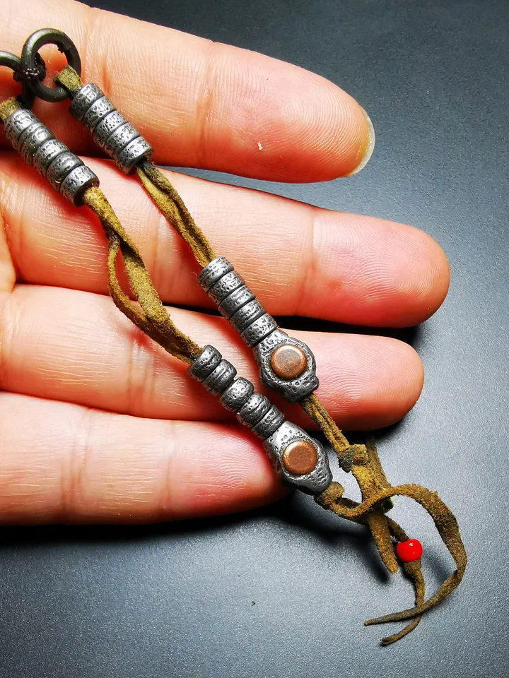 Gandhanra Handmade Tibetan Buddhist Mala Counters,Prayer Bead Counters,Made of Cold Iron,Copper Inlaid