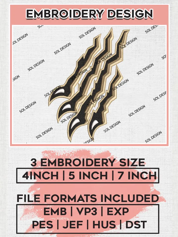 Oakland Golden Grizzlies NCAA Team Logo Embroidery Design Files, NCAA Oakland Golden Grizzlies Jaguars Machine Embroidery, NCAA Teams, Game Day, 3 sizes, NCAA Machine embroidery designs, Digital Download