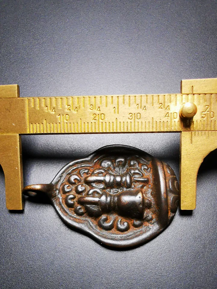 Gandhanra Antique Tibetan Buddhist Protective Amulet Pendant,A Tibetan vajra (club) and tribu (bell),80 years old