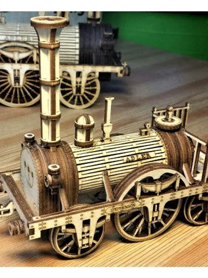 Digital Template Cnc Router Files Cnc Locomotive 4 mm Files for Wood Laser Cut Pattern
