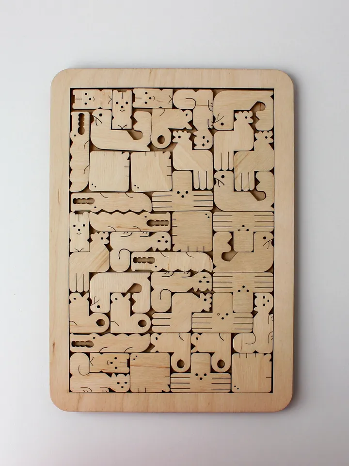 Wooden Puzzle - animals, Toddler Toys Age 2 3 4 5 year, Wood Montessori toy