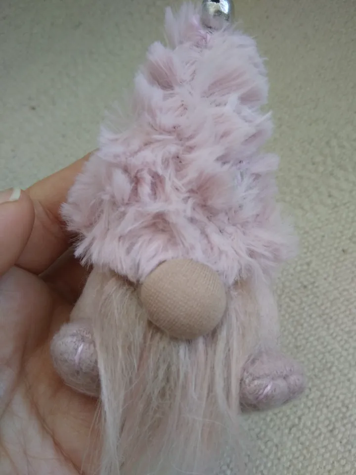 Pink flaffi gnome keyring