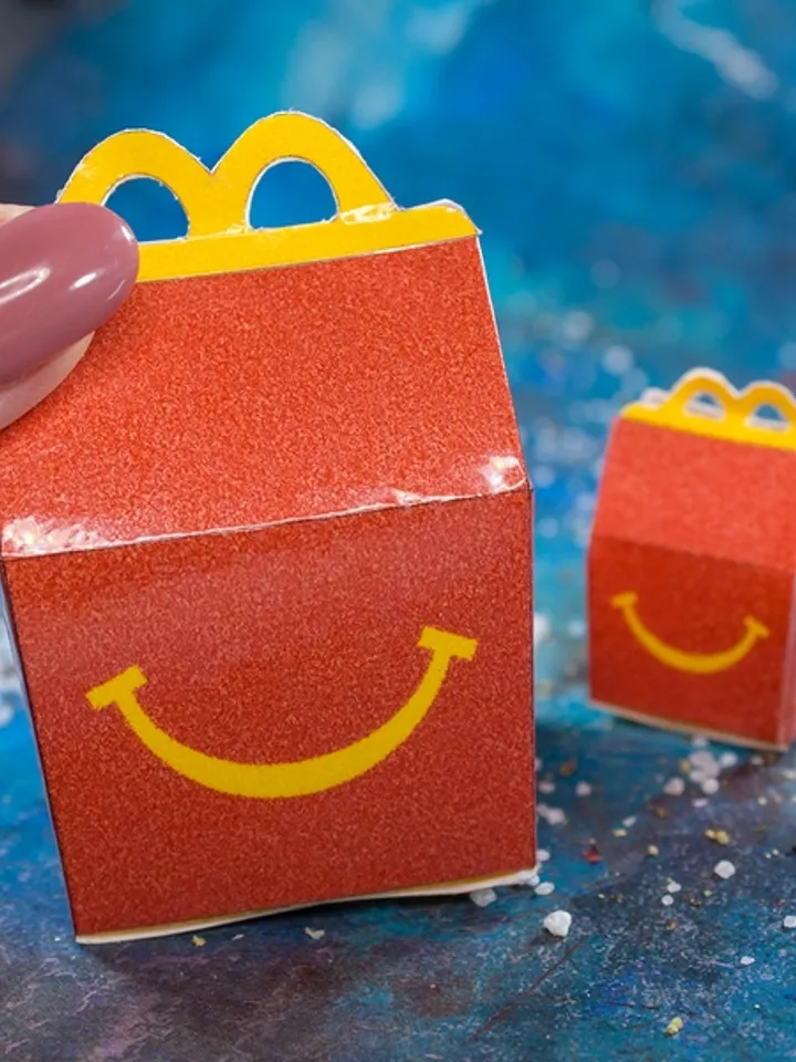 TEMPLATE Miniature red box for fast food 1/12 and 1/6 scales