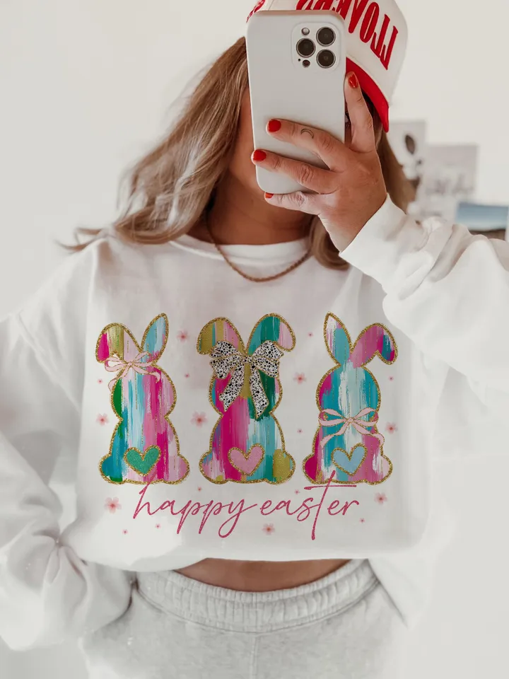 Happy Easter PNG, Coquette Easter Bunny Png, Retro Easter Png, Easter Coquette Png, Brushstroke Easter Png, Glitter Easter Png, Easter Girl