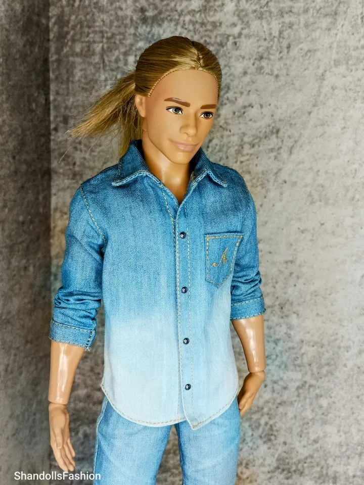 Classic jeans and denim shirt for Ken dolls