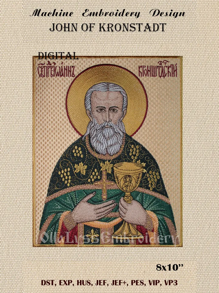 John of Kronstadt embroidery design