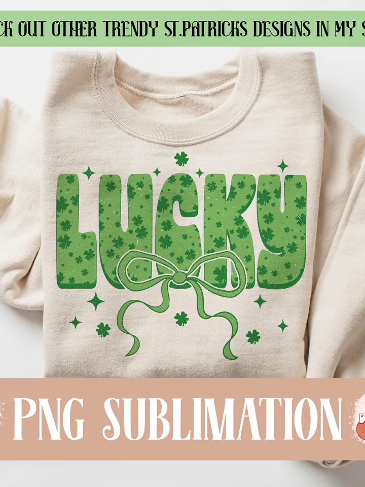 Lucky St.Patricks Day Coquette PNG, Green Bow png, Retro St.Patricks png, Irısh png, St.Patrick Bow Png, Green Shamrock PNG, Lucky png