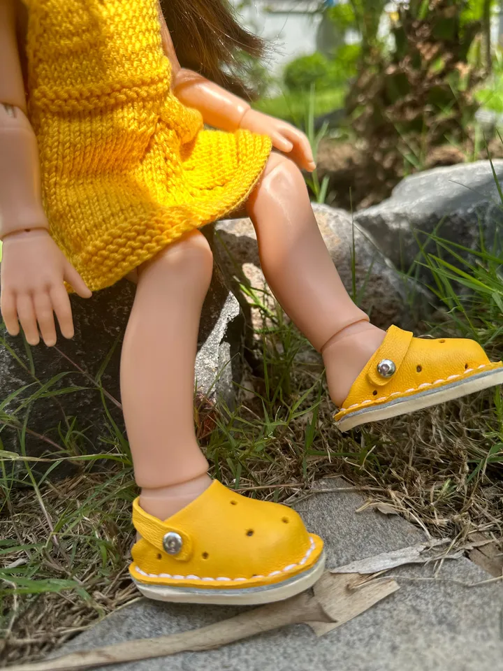 Paola Reina Doll 4 ITEMS Set: Exclusive Handmade Outfit - Summer Dress, Beret, Headband, Crocs
