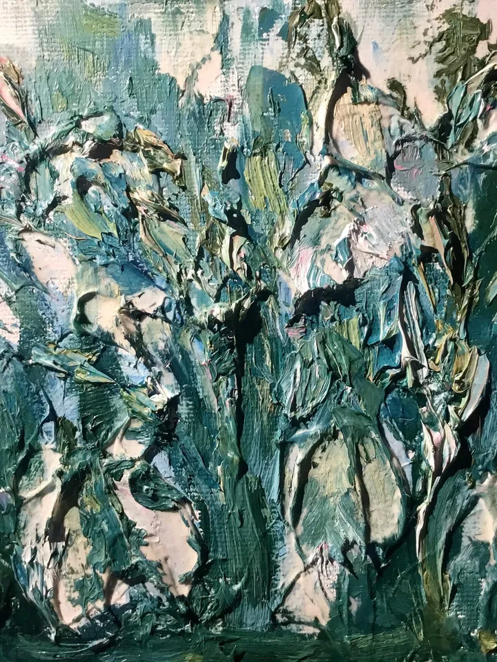 Abstract snowdrops original oil impasto style painting on canvas,textured oil painting,home decoration wall art,gift,floral wall decor.