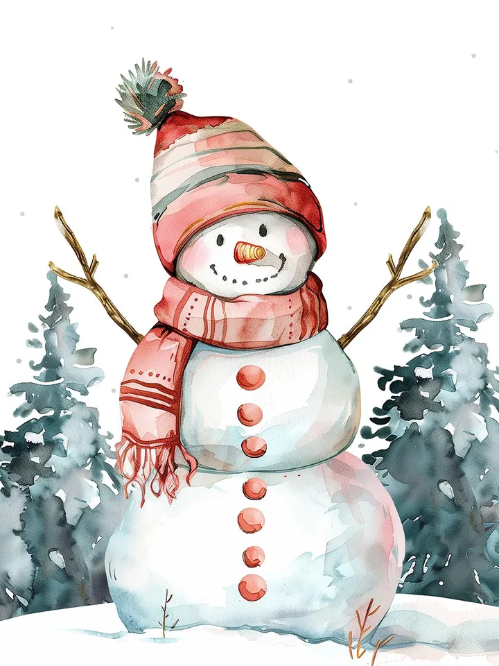15 Winter Snowman PNG Bundle, Christmas Clipart, Printable Watercolor clip art for sublimation, High Quality PNGs, Paper craft, junk journal