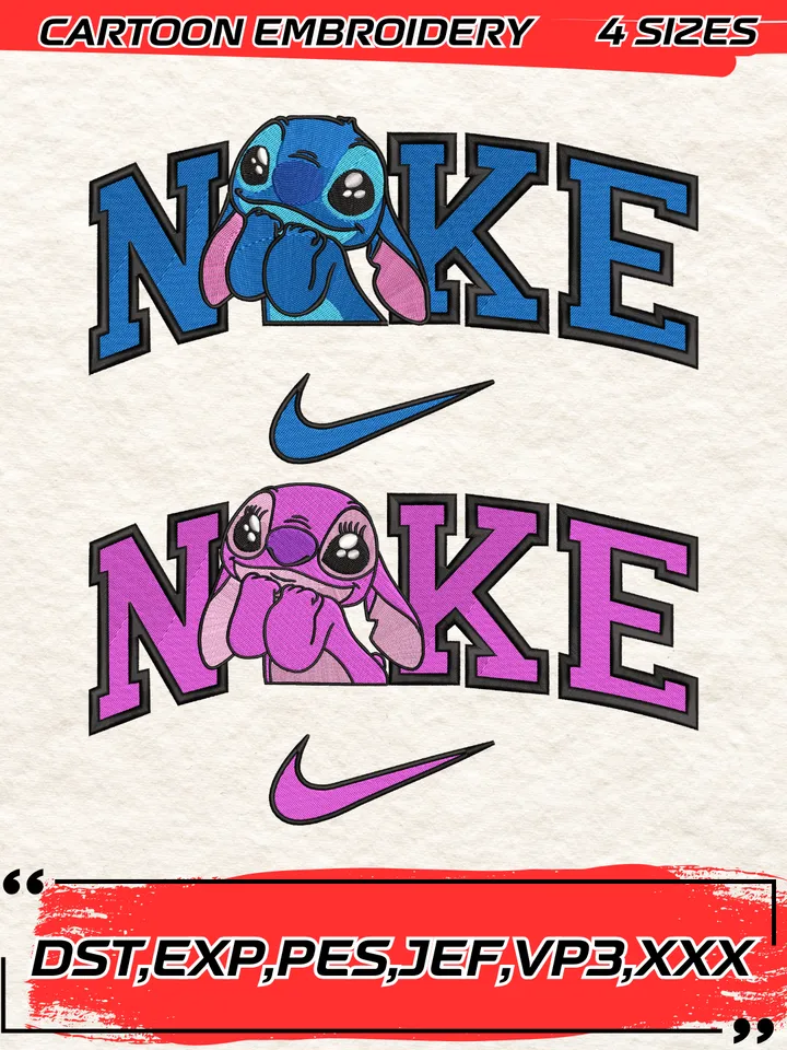 Swoosh Stitch In Love Embroidery Design,Stitch Embroidery Design ,Machine Embroidery Design File,4 Sizes, Digital Download