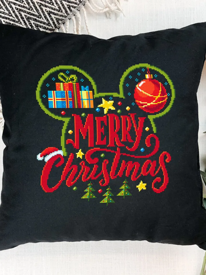 Christmas cross stitch pattern download PDF Christmas mouse ears pattern digital PDF Winter holiday xstitch chart DIY Christmas decor #N27