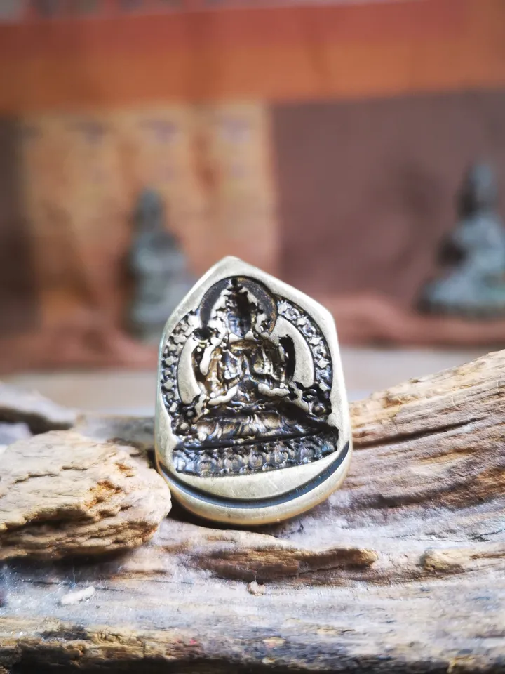 Gandhanra Old Tibetan Buddha Statue Tsa Tsa Mold Amulet,Chenrezig,Copper Mould For Making Clay Buddha Statue, DIY Tsha Tsha Statue,Pendant