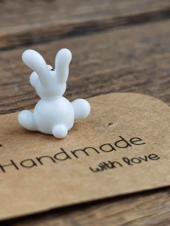 WHITE RABBIT FIGURINE Easter figurines Bunny ornament Easter Bunny decor Rabbit lover gift Rabbit statue Miniature dollhouse easter gifts