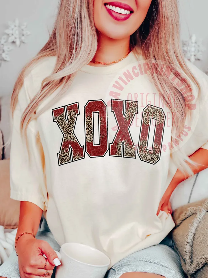 Xoxo Leopard Cheetah Valentine's Day PNG, Valentines png, Xoxo png, Xoxo Sublimation, Leopard Valentines, Valentines shirt, Love, png files