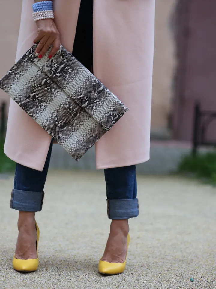 Genuine Python Skin Gray Envelope Clutch | Python Skin Bags |Exotic Leather Bags | Macbook air case | Leather Laptop Case | Folded Clutch