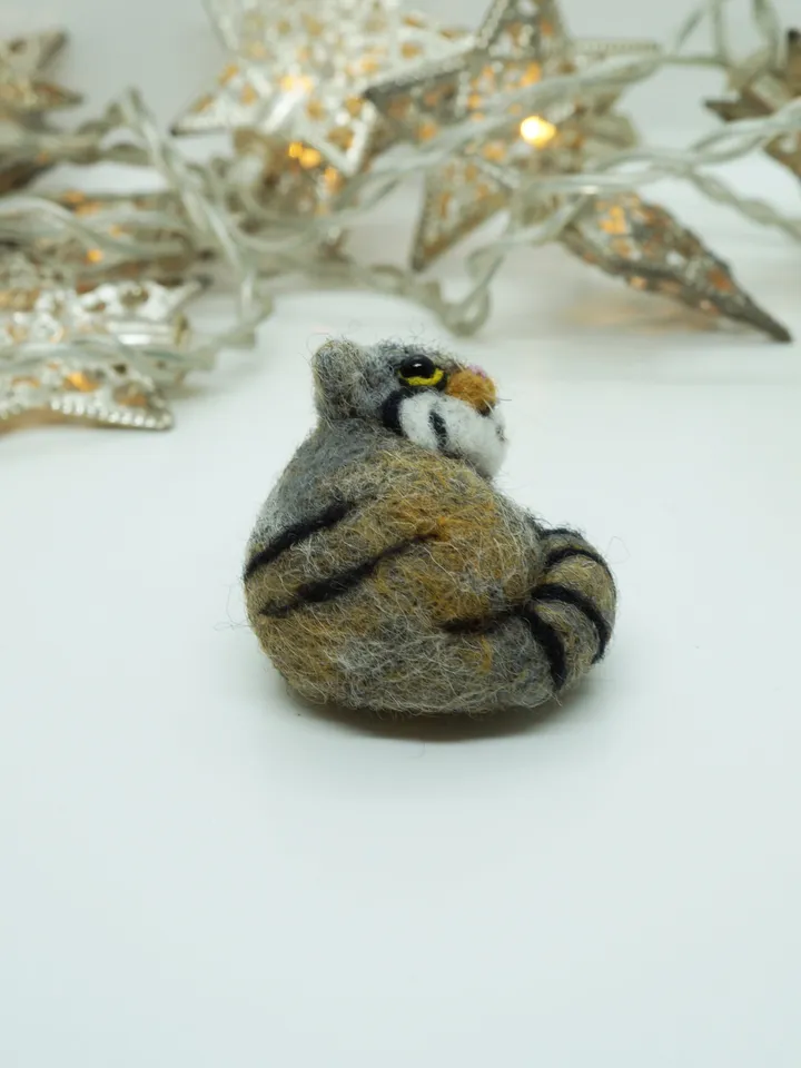 Manul, the Pallas cat, miniature needle felted animal, made to order