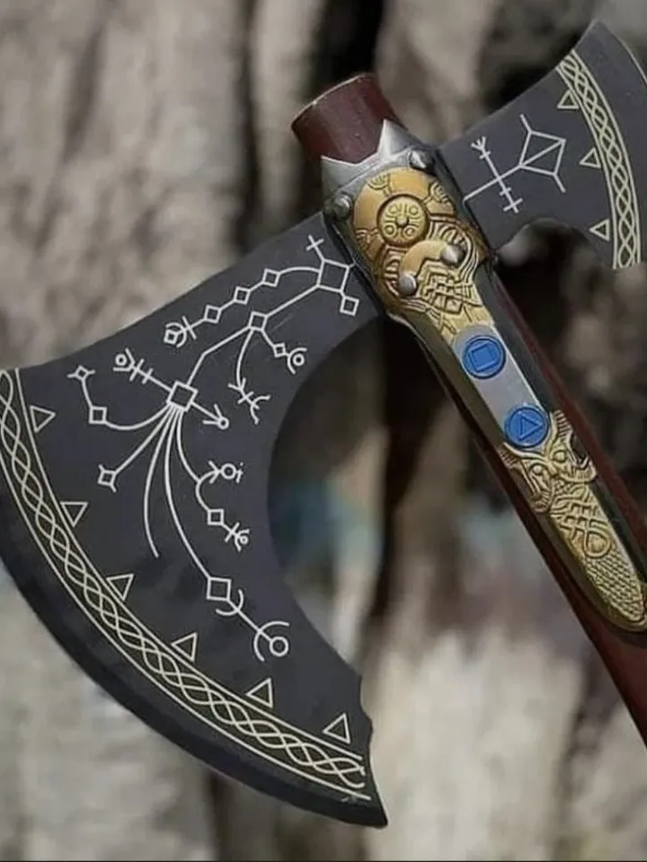 Handmade Kratos Axe, Leviathan Axe, God of War, Viking Axe, Cosplay Axe, Cosplay Armor, Cosplay Scandinavian, Prop, Replica, Kratos, Costume LARP Axe πͺβοΈπ‘οΈ #cosplay #godofwar #viking #larp #props #replica